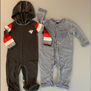 BURTS BEES & 7 FOR All MANKIND Rompers. 3-6 mo.EUC